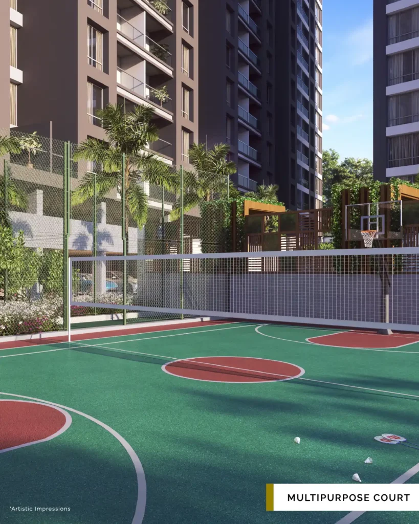 majestique aravali render image of multipurpose court