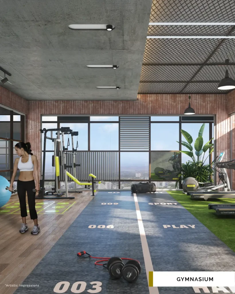 majestique aravali render image of gym