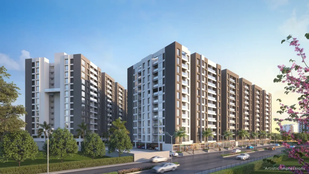 majestique aravali render image of residential building